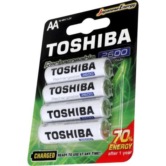 Pilha Recarregável AA 1,2v 2600mAh TNH6GAE (C/4 Pilhas) Toshiba por 83,00 à vista no boleto/pix ou parcele em até 3x sem juros. Compre na loja Mundomax!