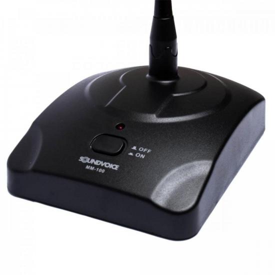 Microfone de Mesa Gooseneck MM-100 Preto SOUNDVOICE por 129,00 à vista no boleto/pix ou parcele em até 5x sem juros. Compre na loja Mundomax!