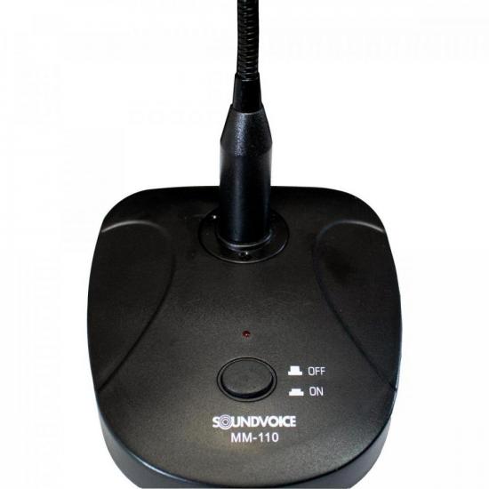 Microfone de Mesa Gooseneck MM-110 Preto SOUNDVOICE por 210,00 à vista no boleto/pix ou parcele em até 8x sem juros. Compre na loja Mundomax!