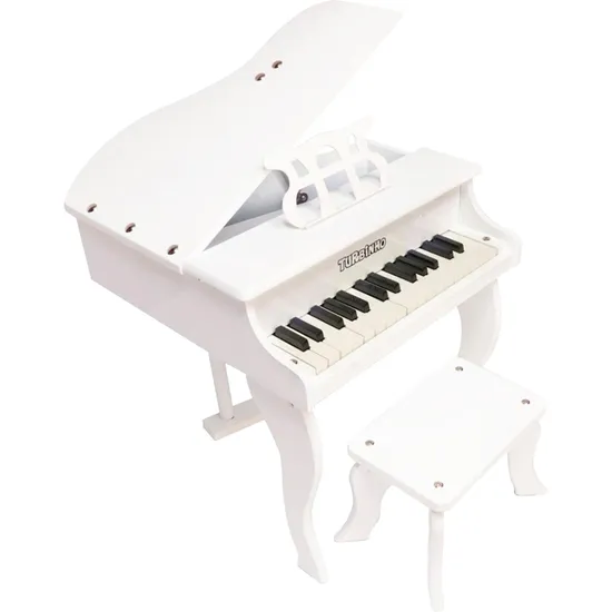 Mini Piano Infantil de Cauda Turbinho 30 Branco - Mundomax