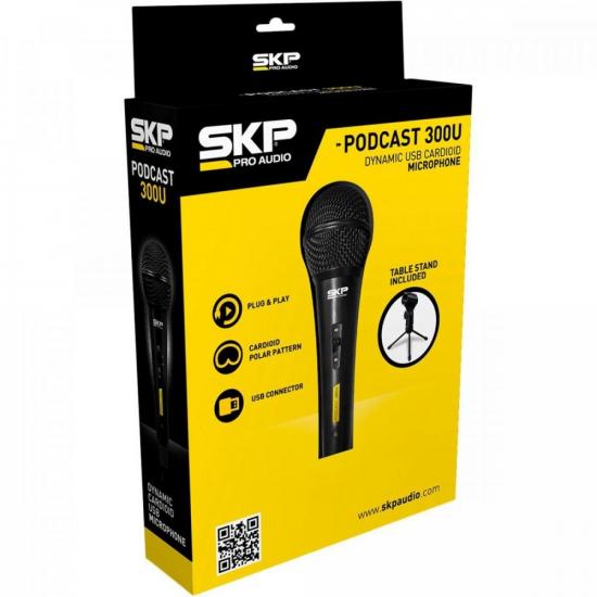 Microfone Cardioide Podcast 300U Preto SKP por 294,90 à vista no boleto/pix ou parcele em até 10x sem juros. Compre na loja Mundomax!