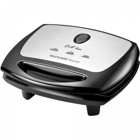 Sanduicheira e Grill 1200W 127V CE11 Inox MULTILASER por 0,00 à vista no boleto/pix ou parcele em até 1x sem juros. Compre na loja Mundomax!