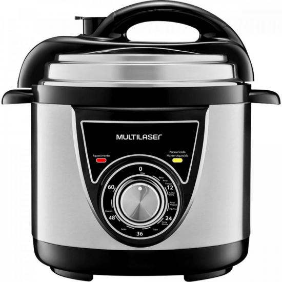 Panela de Pressão Elétrica 4L Inox 800W 127V CE017 Preta/Prata por 349,90 à vista no boleto/pix ou parcele em até 10x sem juros. Compre na loja Mundomax!