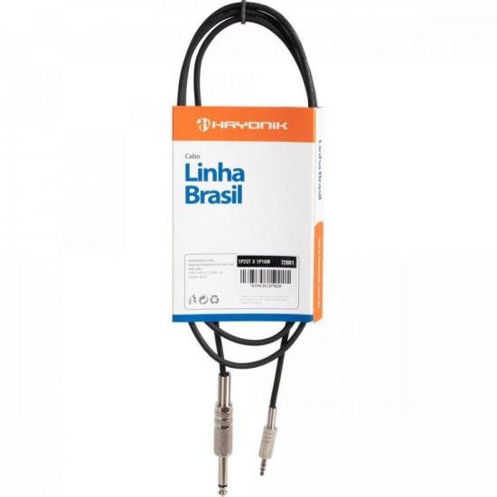 Cabo de Áudio Hayonik Linha Brasil P2 Estéreo x P10 Mono 1,5m Preto por 38,00 à vista no boleto/pix ou parcele em até 1x sem juros. Compre na loja Mundomax!
