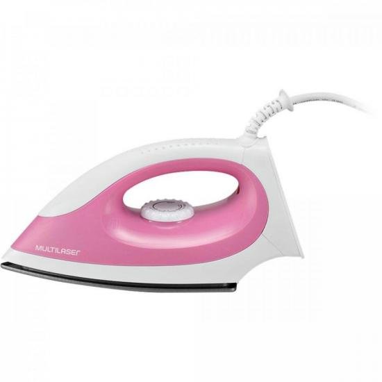 Ferro a Seco 1200W 127V HO016 Branco/Rosa MULTILASER por 0,00 à vista no boleto/pix ou parcele em até 1x sem juros. Compre na loja Mundomax!