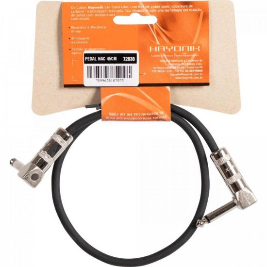 Cabo para Pedal HAYONIK Linha Brasil P10 x P10 90º 45cm Preto por 75,00 à vista no boleto/pix ou parcele em até 3x sem juros. Compre na loja Mundomax!