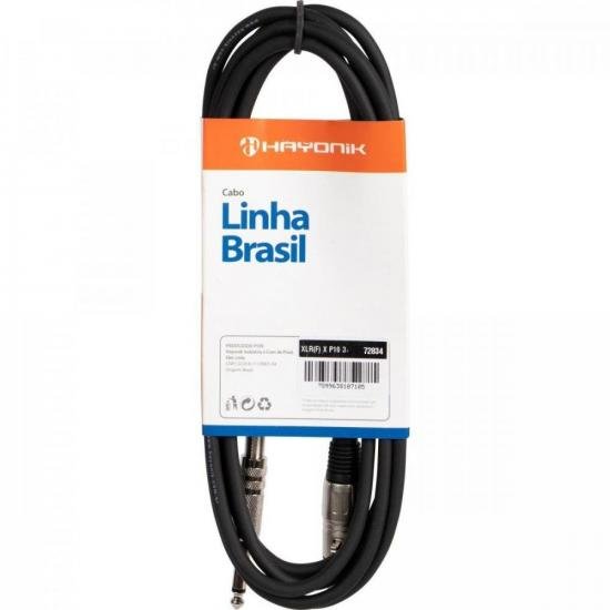 Cabo para Microfone HAYONIK Linha Brasil XLR(F) X P10 3m Preto por 50,00 à vista no boleto/pix ou parcele em até 2x sem juros. Compre na loja Mundomax!