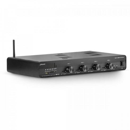 Amplificador P/ Som Ambiente Slim 4500 Optical Preto FRAHM por 3.249,99 à vista no boleto/pix ou parcele em até 12x sem juros. Compre na loja Mundomax!
