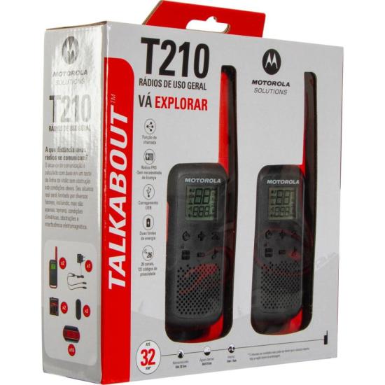 Rádio Comunicador Talkabout Motorola T210BR 32km Vermelho/Preto por 419,00 à vista no boleto/pix ou parcele em até 10x sem juros. Compre na loja Mundomax!