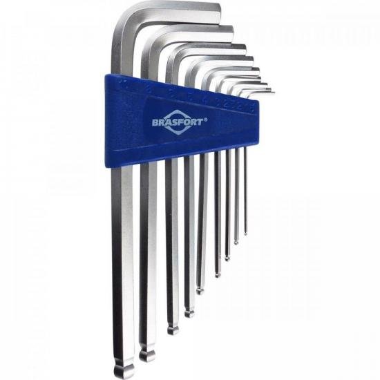 Kit de Chaves Hexagonais Abaula Longa Com 9 Peças de 1.5 a 6mm Brasfort por 31,00 à vista no boleto/pix ou parcele em até 1x sem juros. Compre na loja Mundomax!