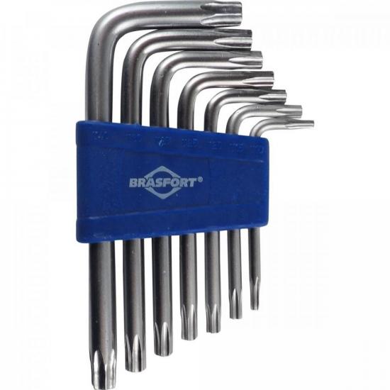 Kit de Chaves Hexalobular Com 7 Peças T10 a T40 Brasfort por 19,00 à vista no boleto/pix ou parcele em até 1x sem juros. Compre na loja Mundomax!