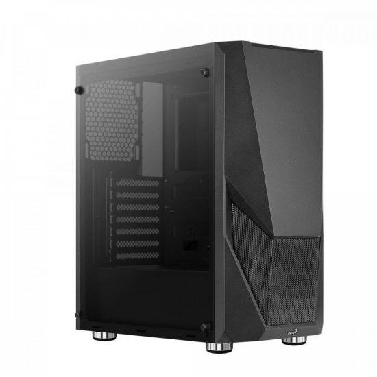 Gabinete Gamer Aerocool Zauron Saturn Preto RGB Lateral Vidro por 448,00 à vista no boleto/pix ou parcele em até 10x sem juros. Compre na loja Mundomax!