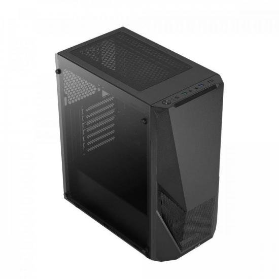 Gabinete Gamer Aerocool Zauron Saturn Preto RGB Lateral Vidro por 448,00 à vista no boleto/pix ou parcele em até 10x sem juros. Compre na loja Mundomax!