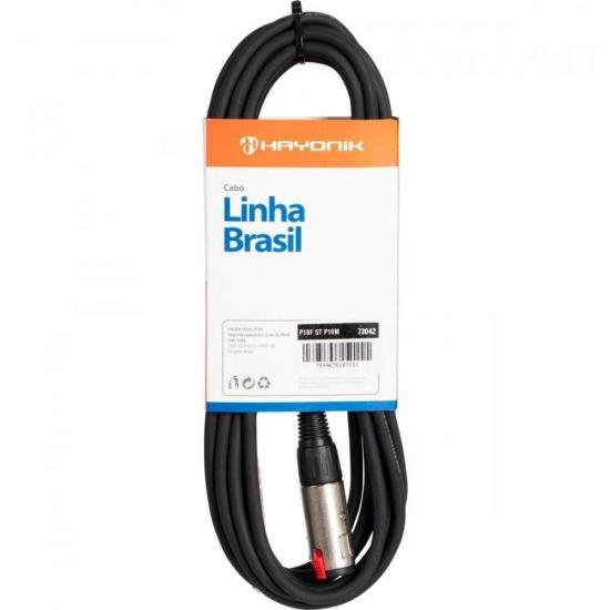 Cabo Extensor Estéreo HAYONIK Linha Brasil P10 Fêmea x P10 Macho 5m por 72,00 à vista no boleto/pix ou parcele em até 2x sem juros. Compre na loja Mundomax!