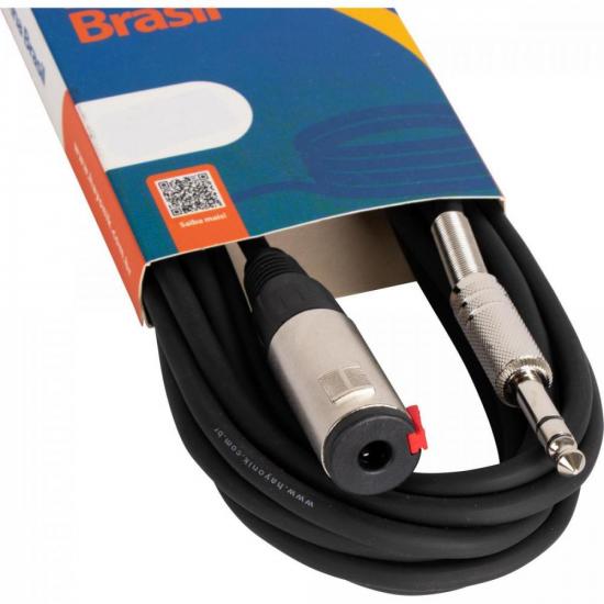 Cabo Extensor Estéreo HAYONIK Linha Brasil P10 Fêmea x P10 Macho 5m por 72,00 à vista no boleto/pix ou parcele em até 2x sem juros. Compre na loja Mundomax!