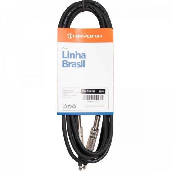 Cabo Para Instrumento Hayonik Linha Brasil P10 x P10 3m Preto por 59,00 à vista no boleto/pix ou parcele em até 2x sem juros. Compre na loja Mundomax!