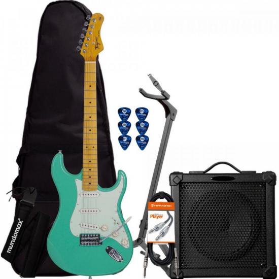 Kit Guitarra TAGIMA Woodstock Series TG-530 Surf Green + Cubo + Acessórios <br/> (73085)