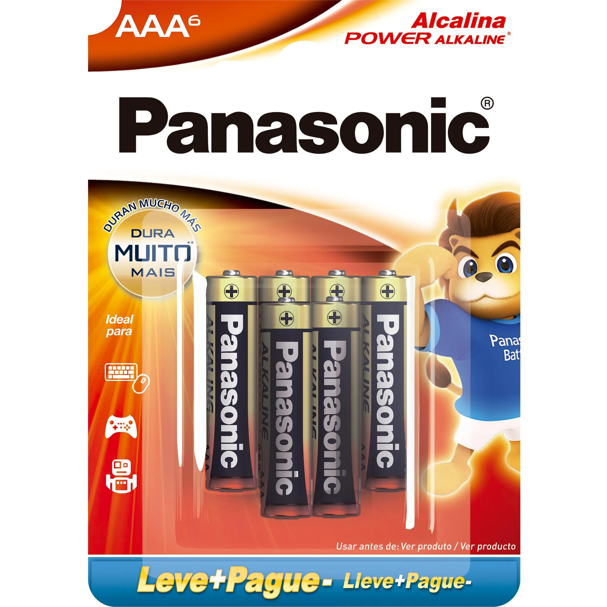 Pilha Alcalina 1,5V AAA LR03 (C/6 Pilhas) Panasonic (73126)