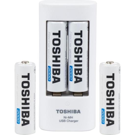 Carregador de Pilha USB TNHC-6GME4 CB (C/4 Pilhas AA 2000 MAh) Toshiba por 118,00 à vista no boleto/pix ou parcele em até 4x sem juros. Compre na loja Mundomax!