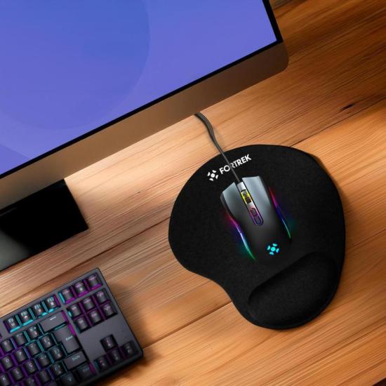 Mouse Pad Ergonômico Gel Fortrek ERG-102 Preto por 27,90 à vista no boleto/pix ou parcele em até 1x sem juros. Compre na loja Fortrek!