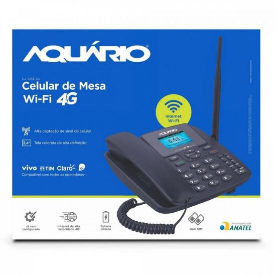 Telefone Celular de Mesa Wi-Fi 4G CA-42SE AQUÁRIO por 608,90 à vista no boleto/pix ou parcele em até 10x sem juros. Compre na loja Mundomax!