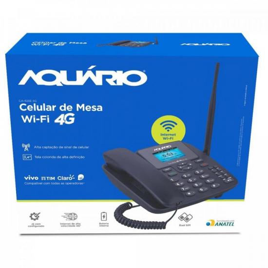 Telefone Celular de Mesa Wi-Fi 4G CA-42SE AQUÁRIO por 608,90 à vista no boleto/pix ou parcele em até 10x sem juros. Compre na loja Mundomax!