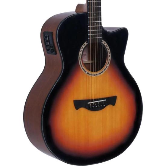 Violão Tagima California Medium Jumbo Aço Sunburst por 1.309,99 à vista no boleto/pix ou parcele em até 12x sem juros. Compre na loja Mundomax!