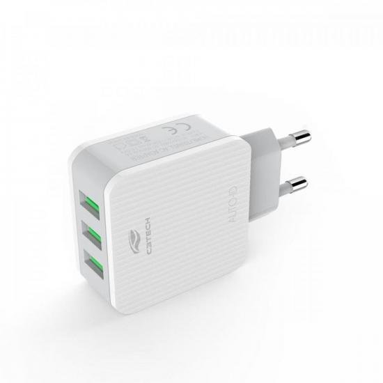 Carregador Universal AC/USB 3 Portas UC-315 Branco C3Tech por 41,99 à vista no boleto/pix ou parcele em até 1x sem juros. Compre na loja Mundomax!
