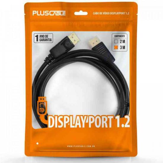 Cabo DisplayPort 2m DP1220 Preto Plus Cable por 38,00 à vista no boleto/pix ou parcele em até 1x sem juros. Compre na loja Mundomax!