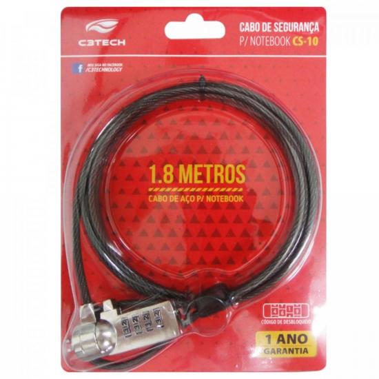 Trava Para Notebook CS-10 C3Tech por 34,00 à vista no boleto/pix ou parcele em até 1x sem juros. Compre na loja Mundomax!