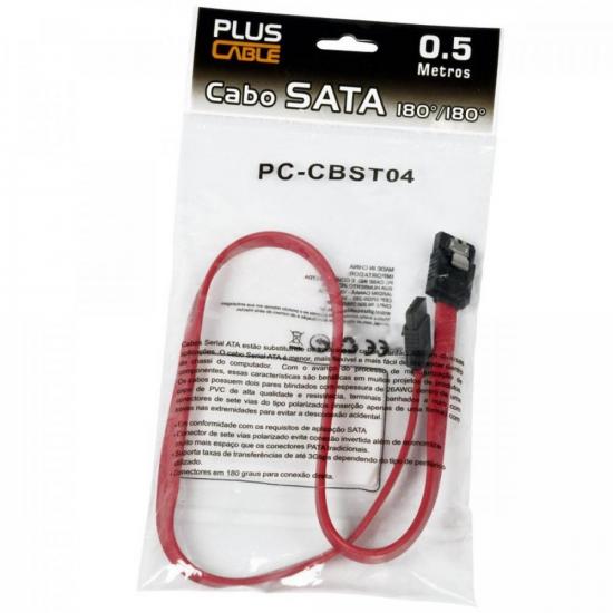 Cabo de Dados SATA 50cm PC-CBST04 PLUS CABLE - 10 und por 30,00 à vista no boleto/pix ou parcele em até 1x sem juros. Compre na loja Mundomax!