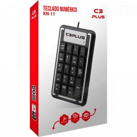 Teclado Numérico C3Tech KN-11 Preto por 32,00 à vista no boleto/pix ou parcele em até 1x sem juros. Compre na loja Mundomax!
