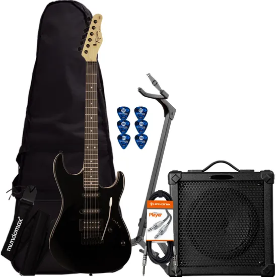 Kit Guitarra TAGIMA Woodstock TG-510 Black + Cubo + Acessórios (73626)