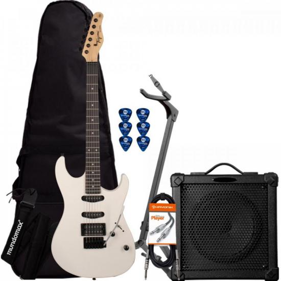 Kit Guitarra TAGIMA Woodstock TG-510 White + Cubo + Acessórios (73628)