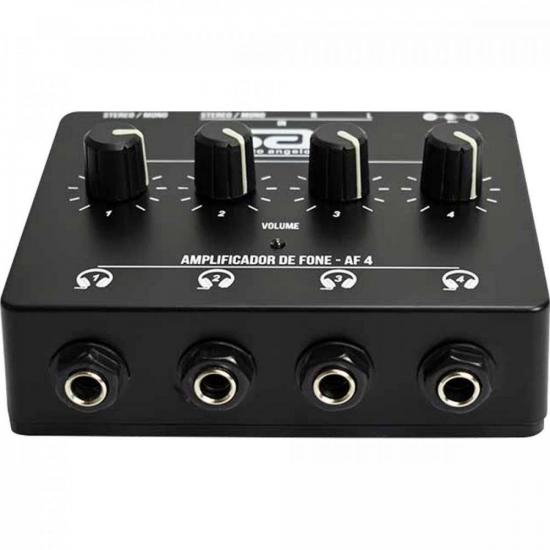Amplificador p/ Fone 4 Canais AF4 Preto SANTO ANGELO por 320,90 à vista no boleto/pix ou parcele em até 10x sem juros. Compre na loja Mundomax!