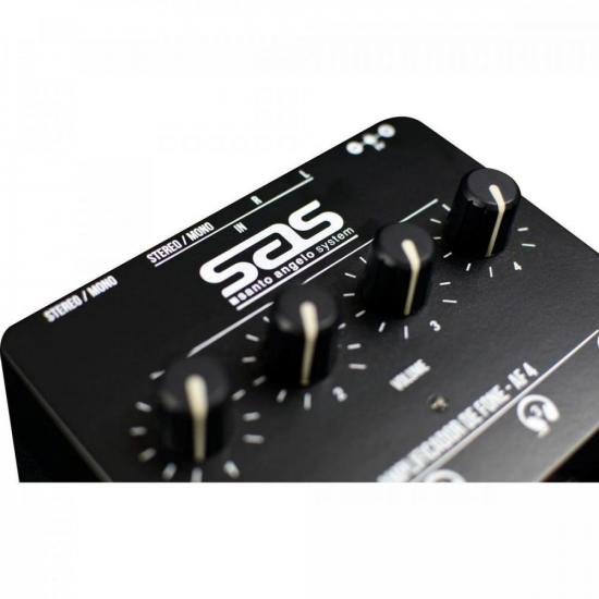 Amplificador p/ Fone 4 Canais AF4 Preto SANTO ANGELO por 320,90 à vista no boleto/pix ou parcele em até 10x sem juros. Compre na loja Mundomax!