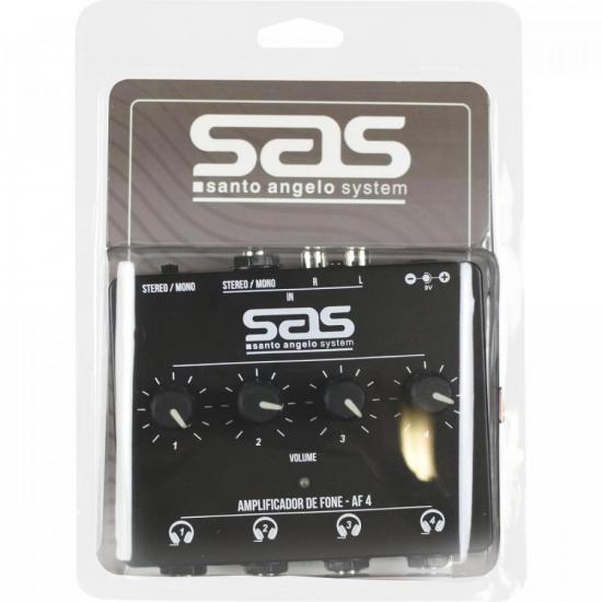 Amplificador p/ Fone 4 Canais AF4 Preto SANTO ANGELO por 320,90 à vista no boleto/pix ou parcele em até 10x sem juros. Compre na loja Mundomax!