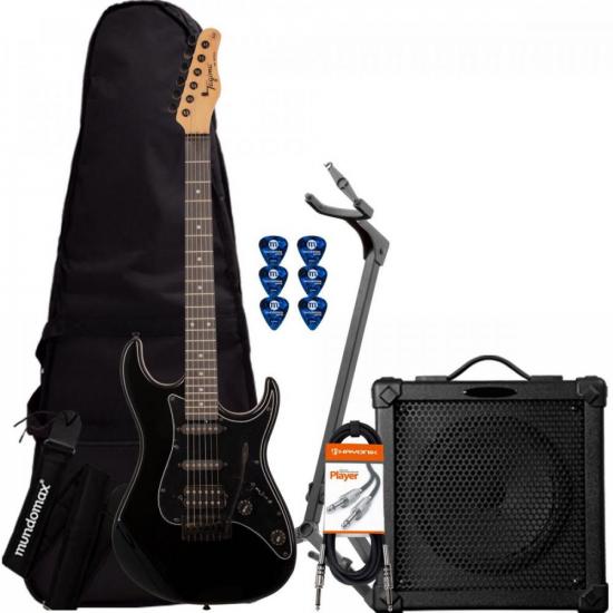 Kit Guitarra TAGIMA Woodstock TG-520 Black + Cubo + Acessórios (73697)