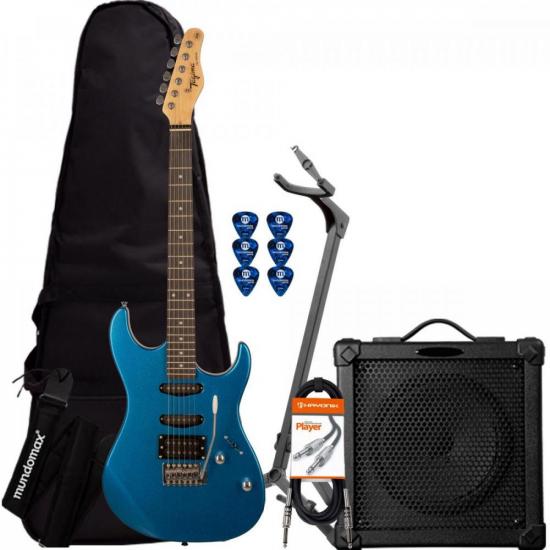 Kit Guitarra TAGIMA Woodstock TG-510 Metallic Blue + Cubo + Acessórios (73698)