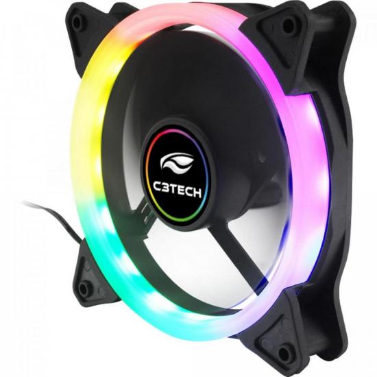 Cooler Fan 12cm RGB F7-L200 Preto C3TECH por 36,00 à vista no boleto/pix ou parcele em até 1x sem juros. Compre na loja Mundomax!