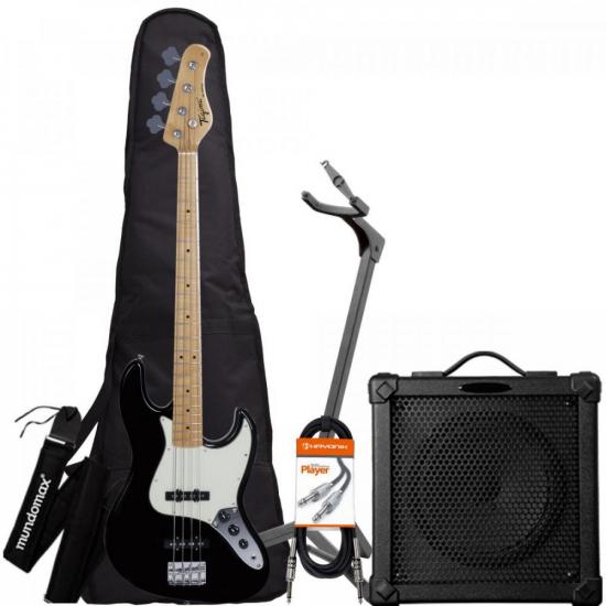 Kit Contrabaixo TAGIMA 4 Cordas TW73 Preto + Cubo + Acessórios (73798)