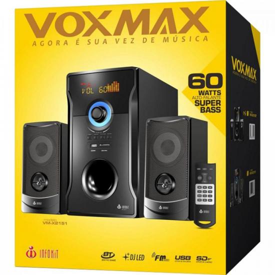 Caixa de Som Speakers Bluetooth com Subwoofer VM-X2151 Preta EXBOM por 622,90 à vista no boleto/pix ou parcele em até 10x sem juros. Compre na loja Mundomax!