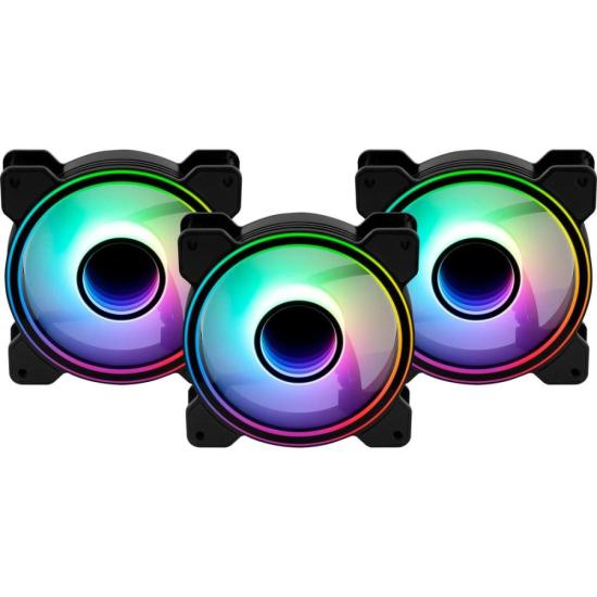 Kit 3 Coolers Aerocool Mirage 12 Pro ARGB + Hub + Controle por 244,99 à vista no boleto/pix ou parcele em até 9x sem juros. Compre na loja Mundomax!