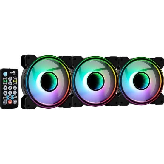 Kit 3 Coolers Aerocool Mirage 12 Pro ARGB + Hub + Controle por 244,99 à vista no boleto/pix ou parcele em até 9x sem juros. Compre na loja Mundomax!