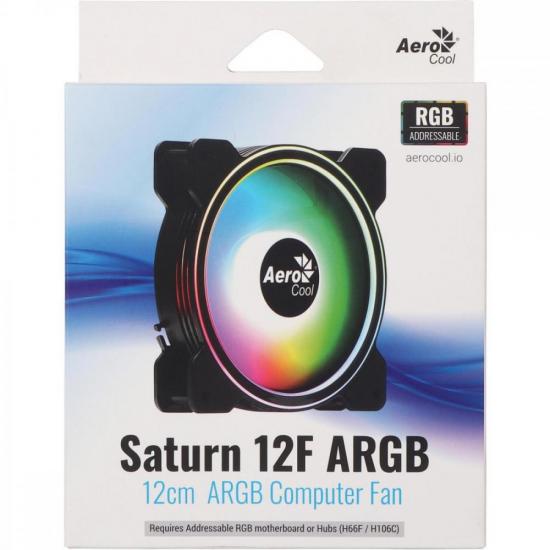 Cooler Fan Aerocool Saturn 12F ARGB por 59,03 à vista no boleto/pix ou parcele em até 2x sem juros. Compre na loja Aerocool!