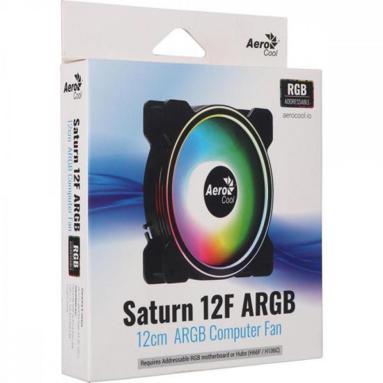 Cooler Fan Aerocool Saturn 12F ARGB por 59,03 à vista no boleto/pix ou parcele em até 2x sem juros. Compre na loja Aerocool!