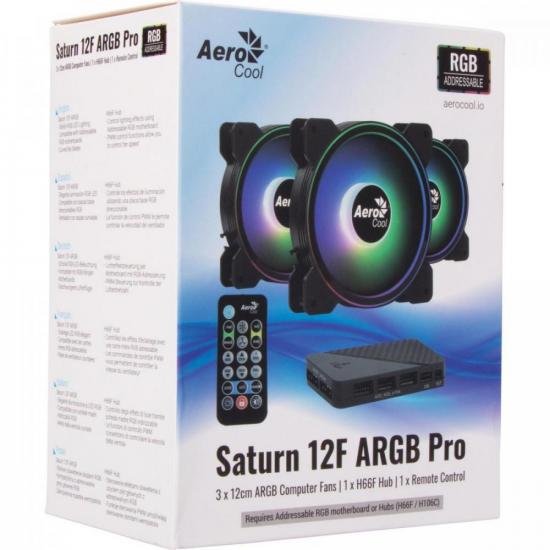 Kit 3 Coolers Aerocool Saturn 12 Pro ARGB + Hub + Controle por 268,71 à vista no boleto/pix ou parcele em até 10x sem juros. Compre na loja Aerocool!