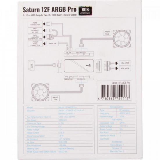 Kit 3 Coolers Aerocool Saturn 12 Pro ARGB + Hub + Controle por 268,71 à vista no boleto/pix ou parcele em até 10x sem juros. Compre na loja Aerocool!