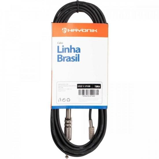 Cabo de Áudio Hayonik Linha Brasil P2 Estéreo x P10 Mono 5m Preto por 55,00 à vista no boleto/pix ou parcele em até 2x sem juros. Compre na loja Mundomax!