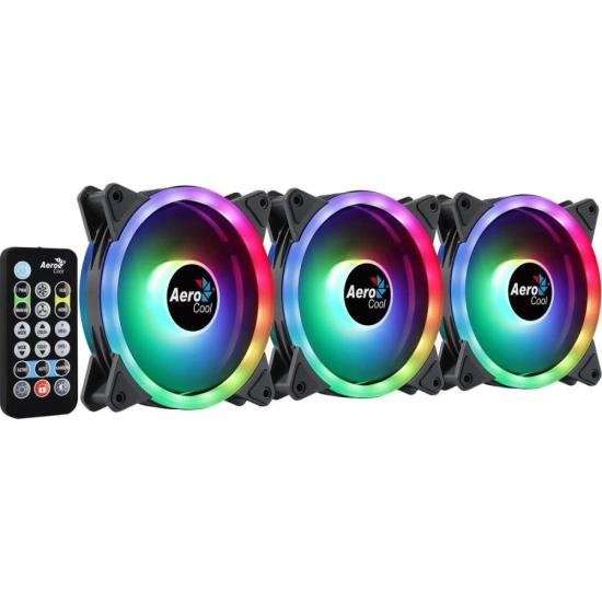 Kit Com 3 Coolers Aerocool Duo 12 Pro ARGB + Hub + Controle por 257,96 à vista no boleto/pix ou parcele em até 10x sem juros. Compre na loja Aerocool!